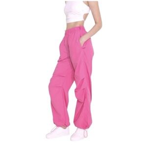 Love Tree Pink Nylon Track Pants Medium